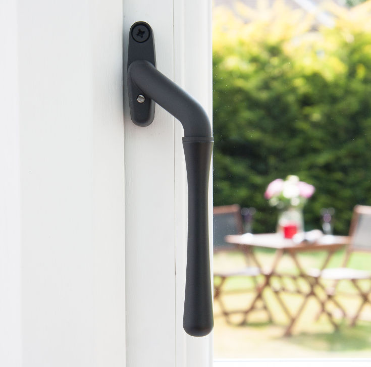 Window handles for sale in the UK - black teardrop